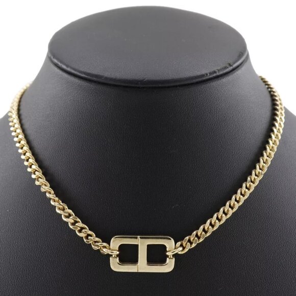 Dior Bracelet set Necklace CD logo Plated Gold Square 21.1g Women - Picture 3 of 10